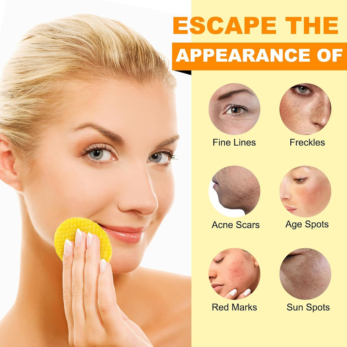Revitalize Your Skin with Turmeric, Kojic Acid & Vitamin C Exfoliating Pads - 50 Count for Oil Control, Hydration & Dullness Reduction - Perfect for Face & Body!