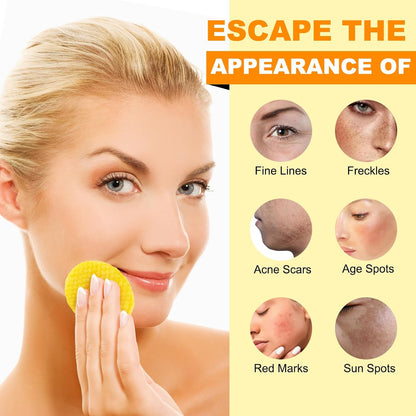 Revitalize Your Skin with Turmeric, Kojic Acid & Vitamin C Exfoliating Pads - 50 Count for Oil Control, Hydration & Dullness Reduction - Perfect for Face & Body!