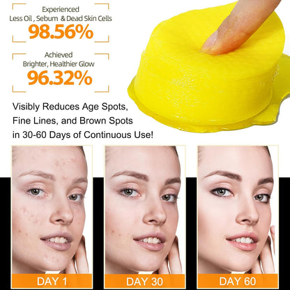 Revitalize Your Skin with Turmeric, Kojic Acid & Vitamin C Exfoliating Pads - 50 Count for Oil Control, Hydration & Dullness Reduction - Perfect for Face & Body!